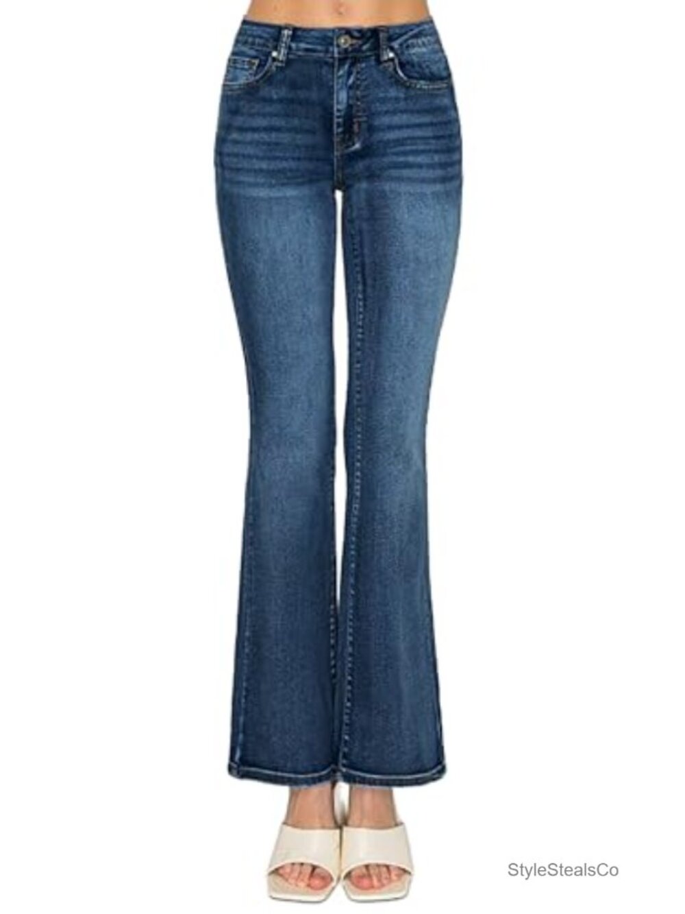Low Rise Bootcut Stretch Denim Jeans 5-Pocket Slim Boot Leg